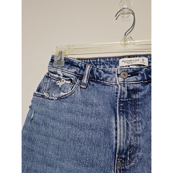 Abercrombie & Fitch 90s Relaxed High Rise Curve Love Womens 28 6S Medium Wash - Picture 7 of 13